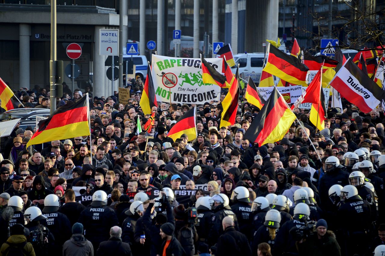 An anti-immigrant rally in Cologne, Germany. (Sascha Schuermann/Getty Images)
