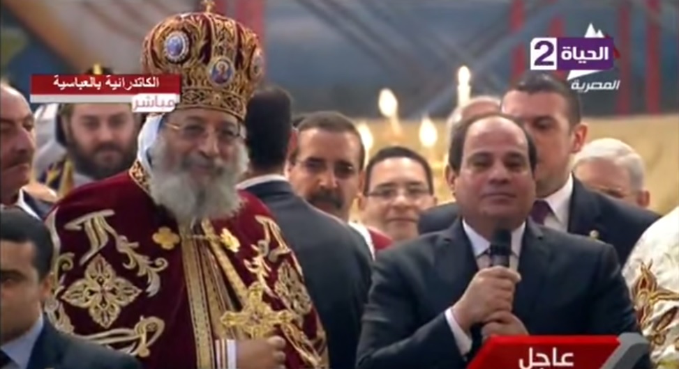 President Sisi attended this year's Christmas Mass and was warmly received.