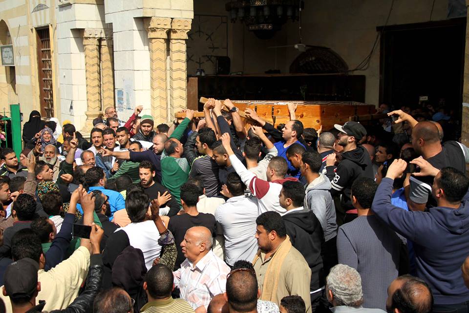 The funeral of a young Egyptian man killed in al-Darb al-Ahmar district in Cairo on Feb. 19, 2016. ASWAT MASRIYA - Mousa al-Zarif