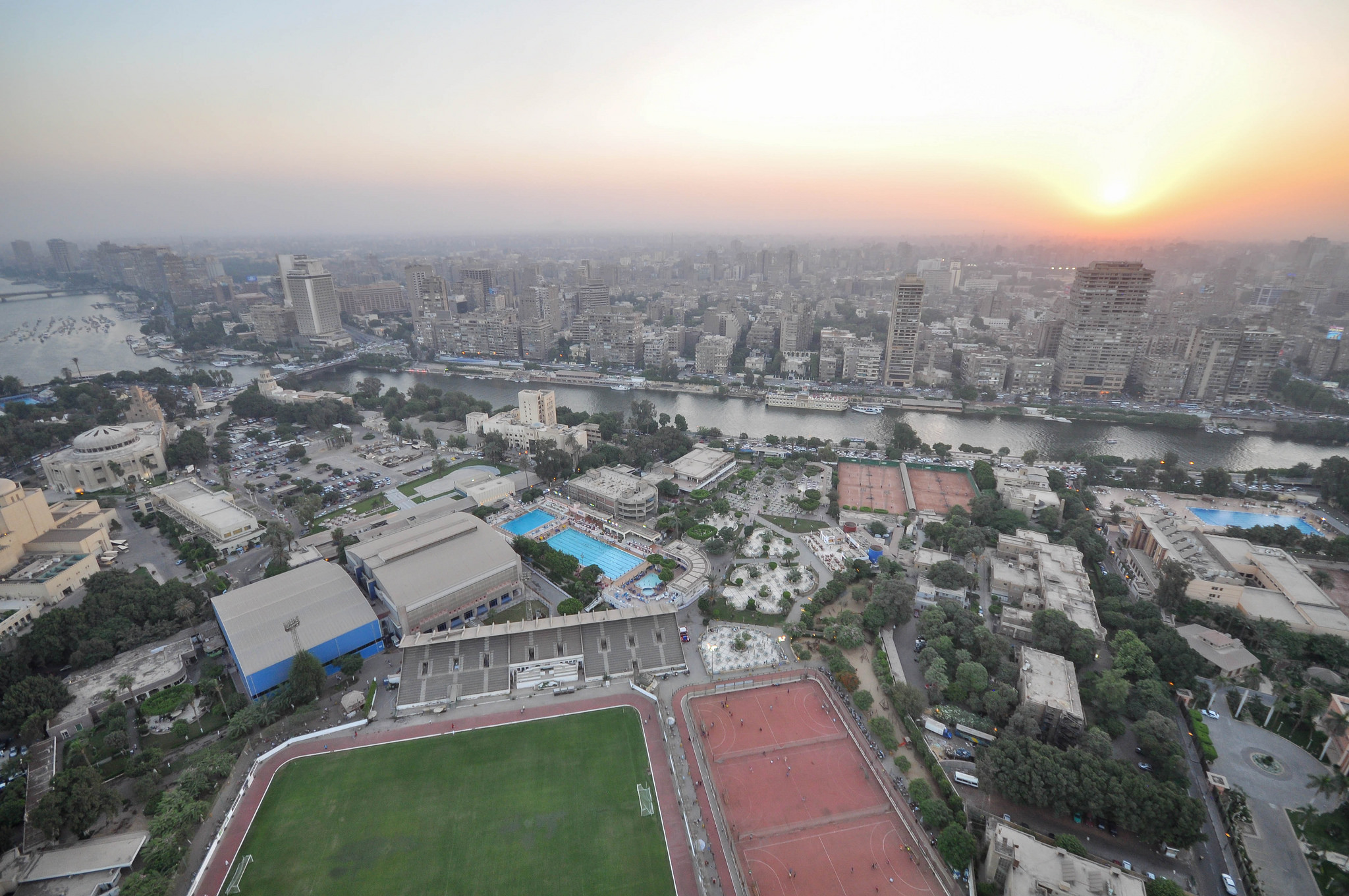 An aerial view of the Gezira Sporting Club. Photo: Jorge Láscar, via Flickr
