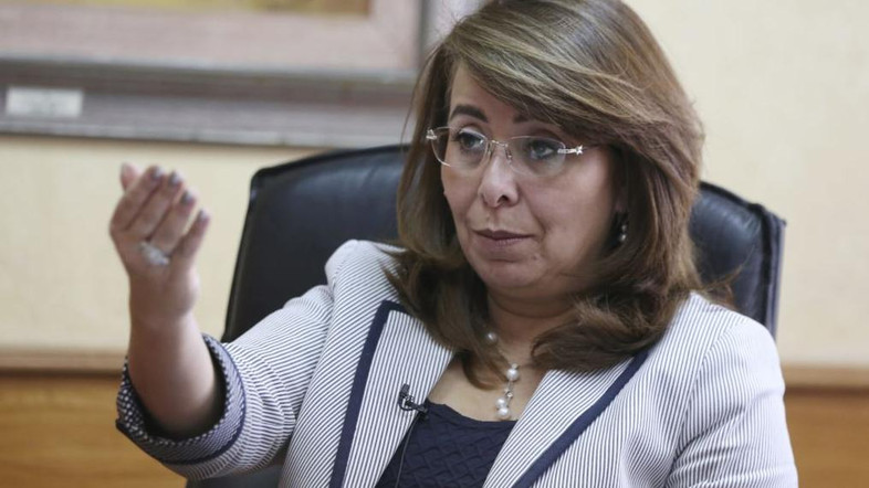 Egyptian Minister of Social Solidarity Ghada Wali talks during an interview with Reuters at her office in Cairo, Oct. 20, 2014. Photo: Reuters