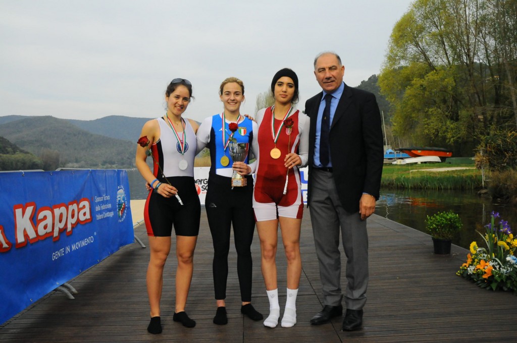 Nadia Negm (left) came second in the single scull event.