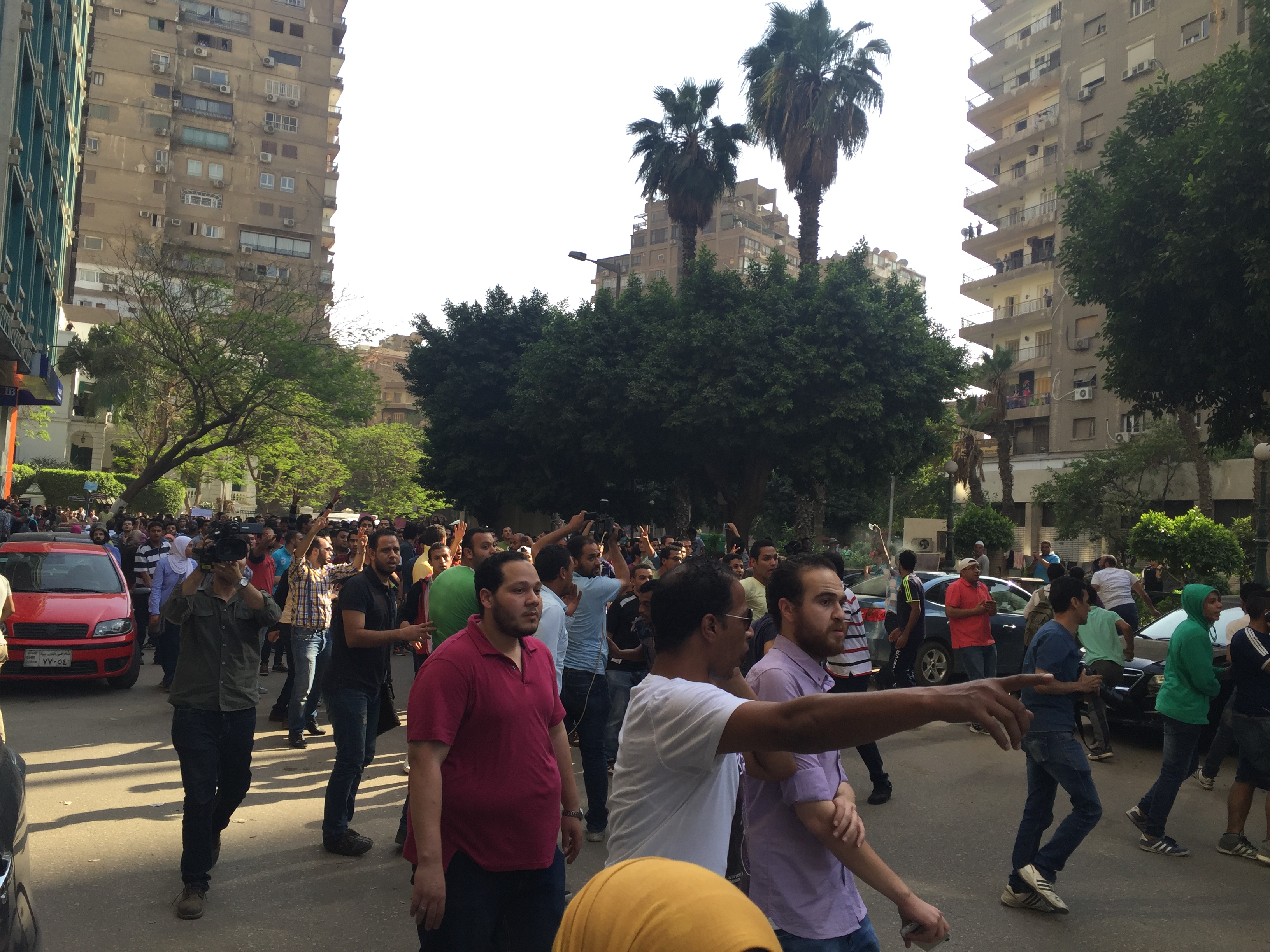 Demonstrators on 25 April. Photo: Salma El Saeed