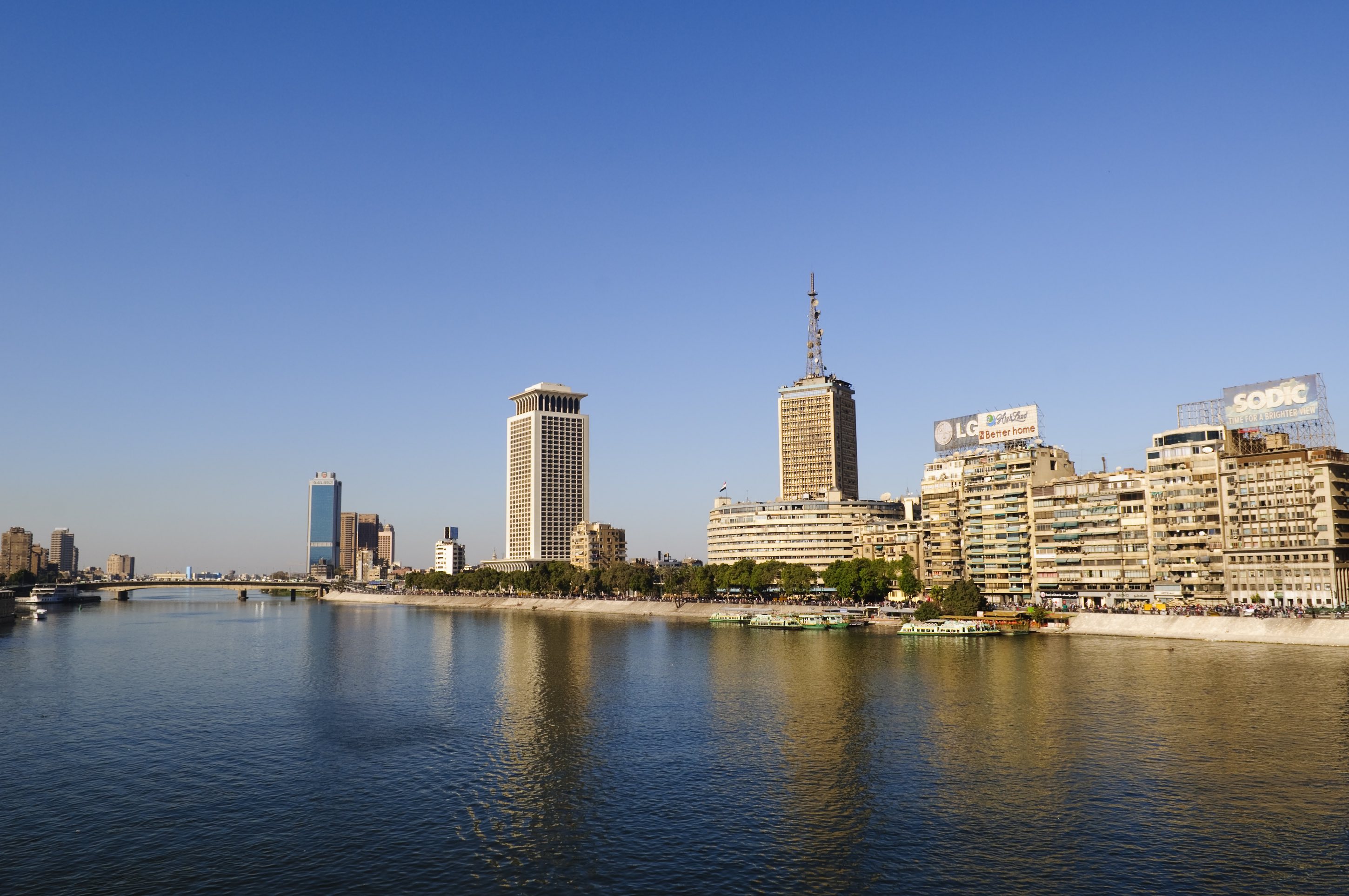 Cairo skyline and Nile River