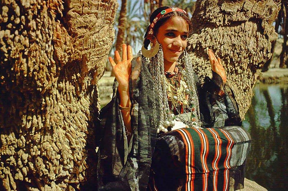 A Siwan woman dressed in a traditional wedding dress