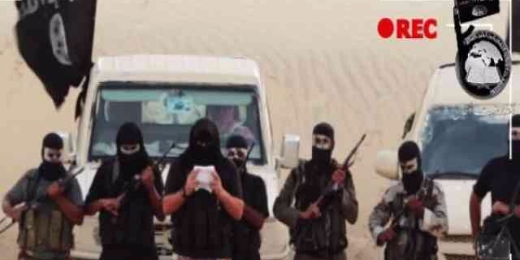 A snapshot from a video released on Twitter by Ansar Bayt al-Maqdis on August 28, 2014.