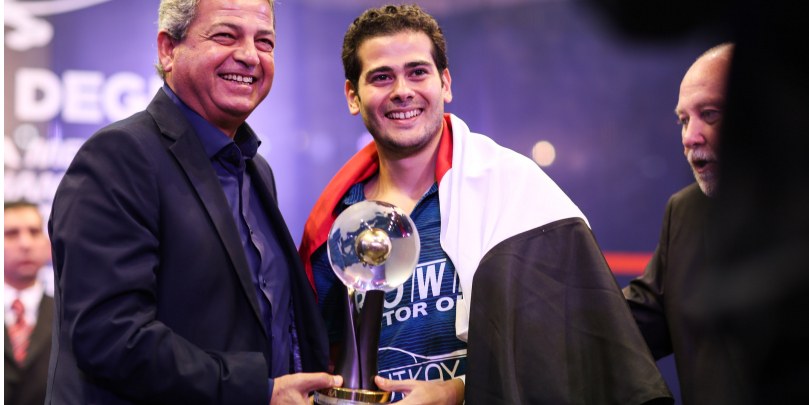 World Championship winner Karim Abdel Gawad. Photo courtesy of Professional Squash Association (PSA) 