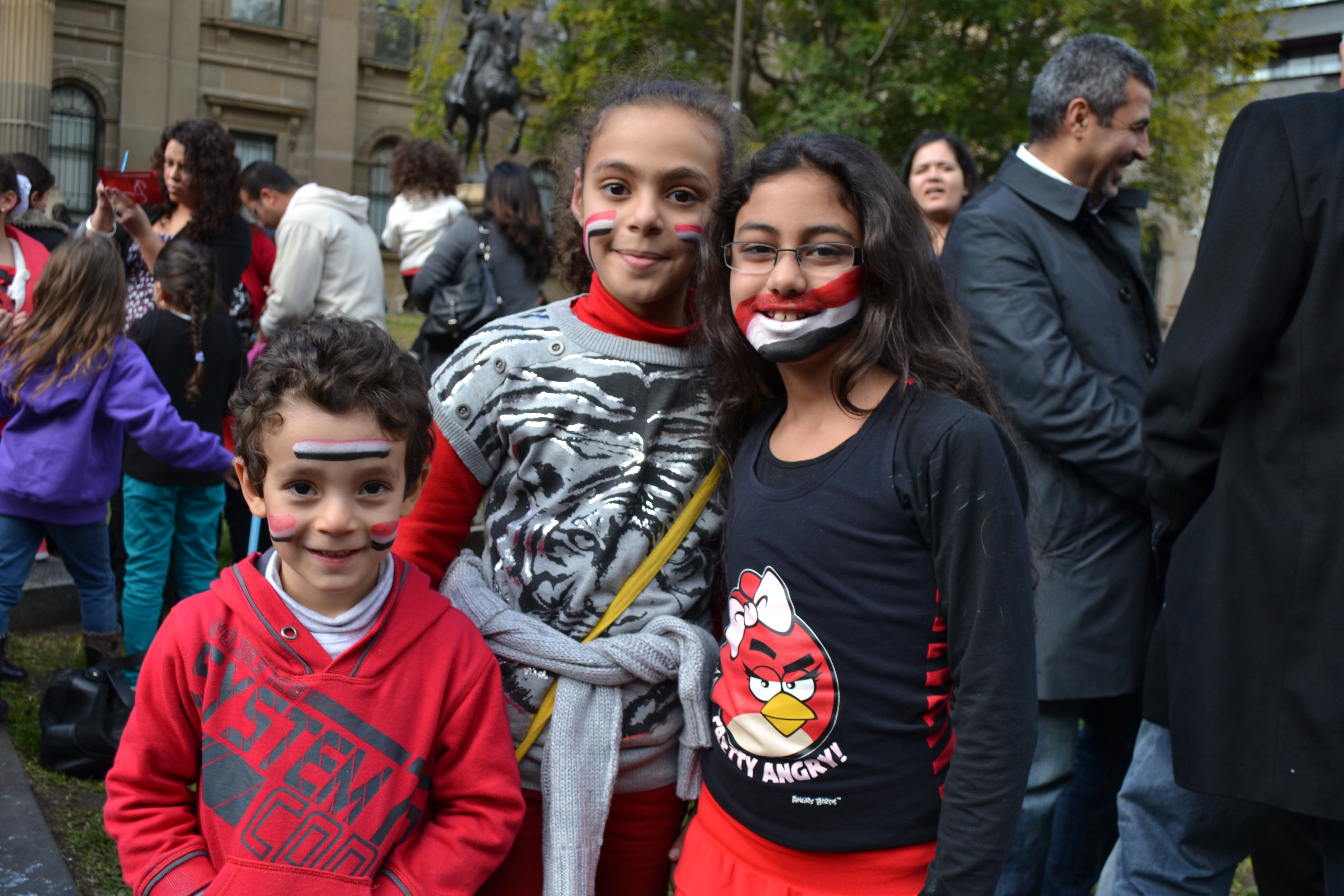 Many families were present at the demonstration.