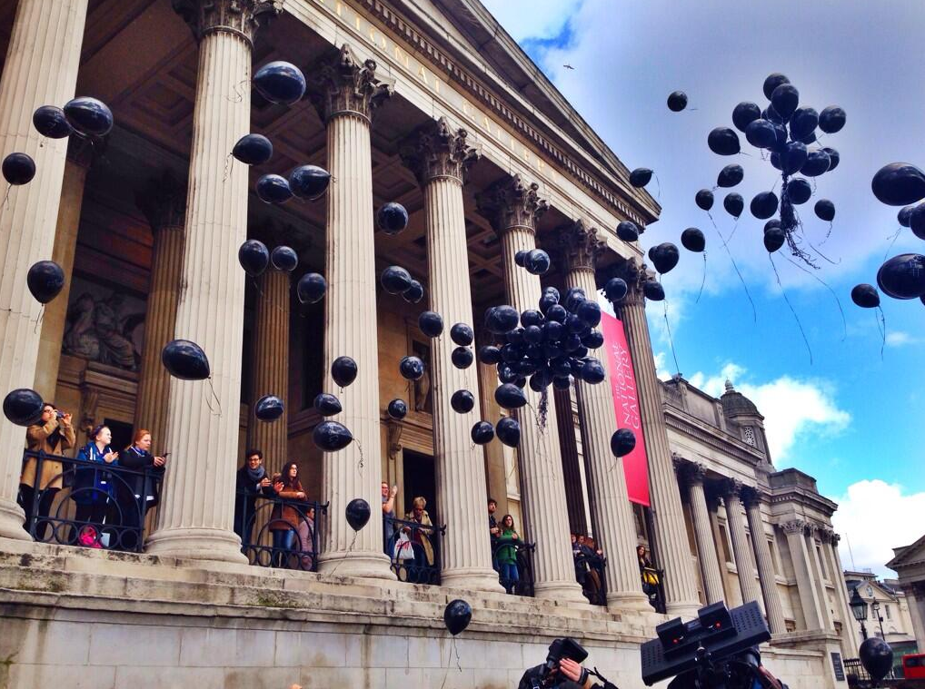 In London, black balloons were released. (via @LucyPawle from Twitter).