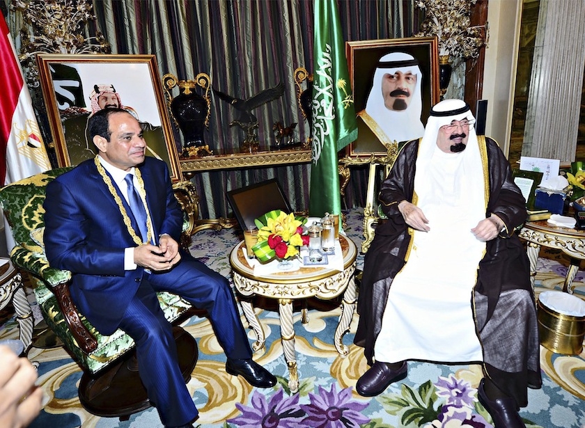 Egypt's President Sisi and King Abdullah in 2014 after receiving a medal of honor.