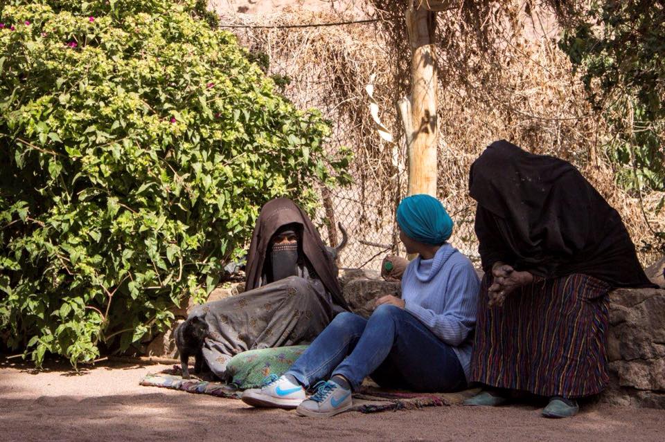 Talking to the old Bedouin women of St Catherine in Sinai, Egypt.