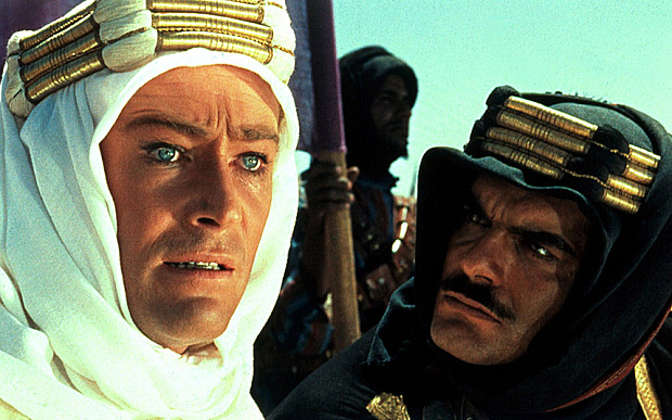 Peter O'Toole and Omar Sharif in "Lawrence of Arabia"