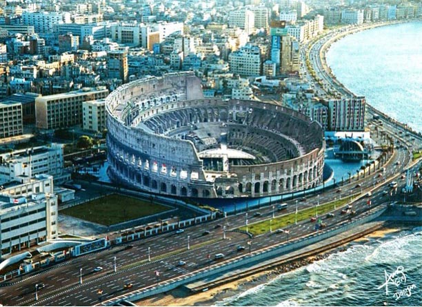 Colosseum in Alexandria. Photo manipulation by Amr Eid.