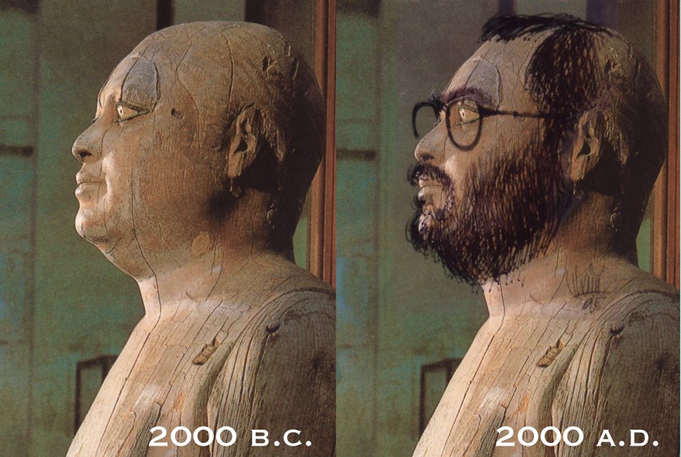 By sketching a beard and specs on the statue of the Ancient Egyptian scribe, Hani tried to convince Spielberg that his knowledge of the ancient civilization was accurate because "I was there."