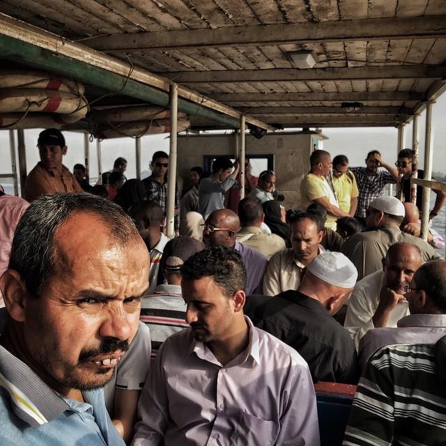 Crossing the Nile River on a ferry boat. Photo by Pan Chaoyue