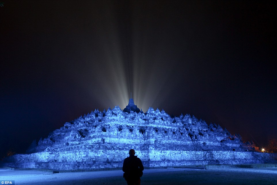 The ancient Buddhist Borobudur Temple in Magelang, Central Java, Indonesia. Credit: EPA