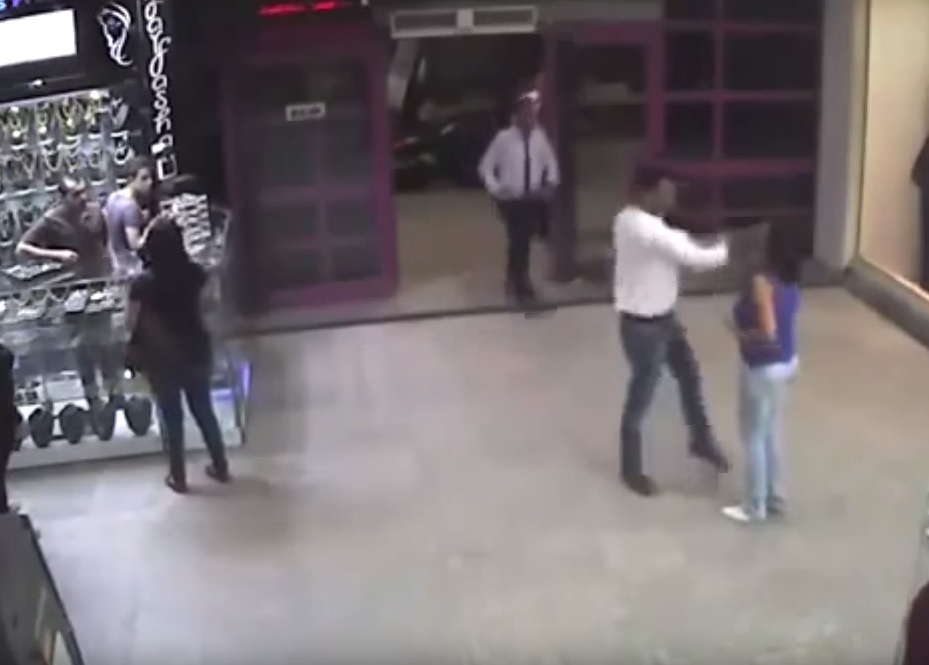 Screen capture of the sexual harassment and physical abuse incident at a mall in Cairo.