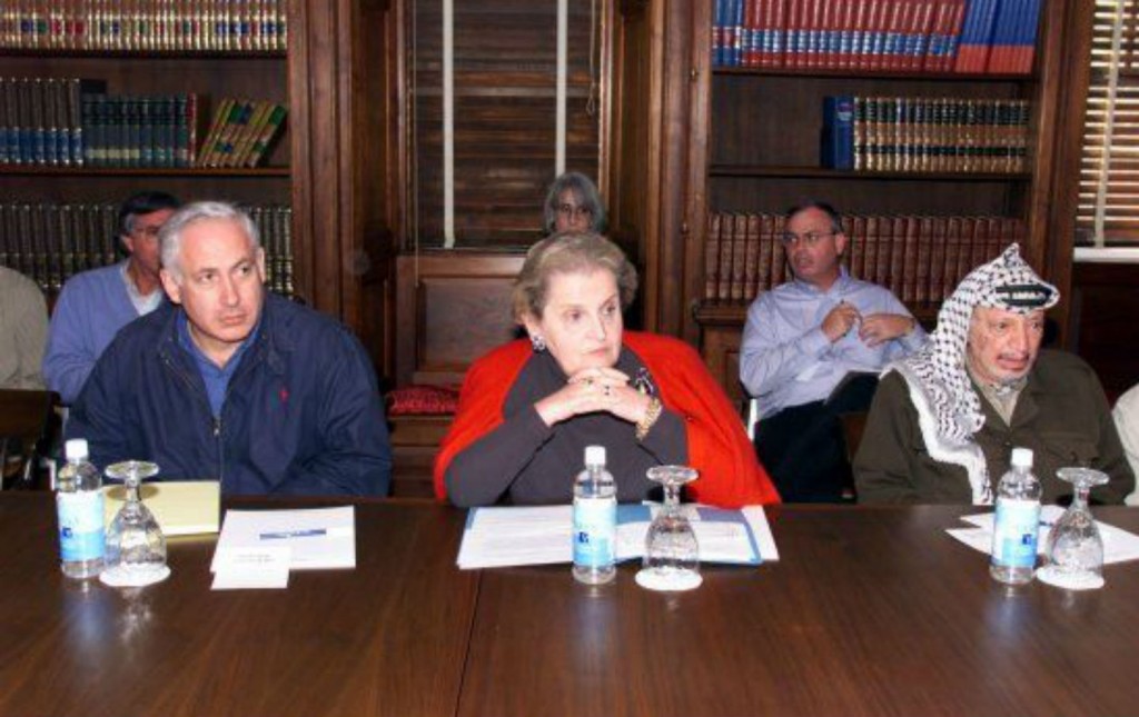 Albright with Netanyahu and Arafat