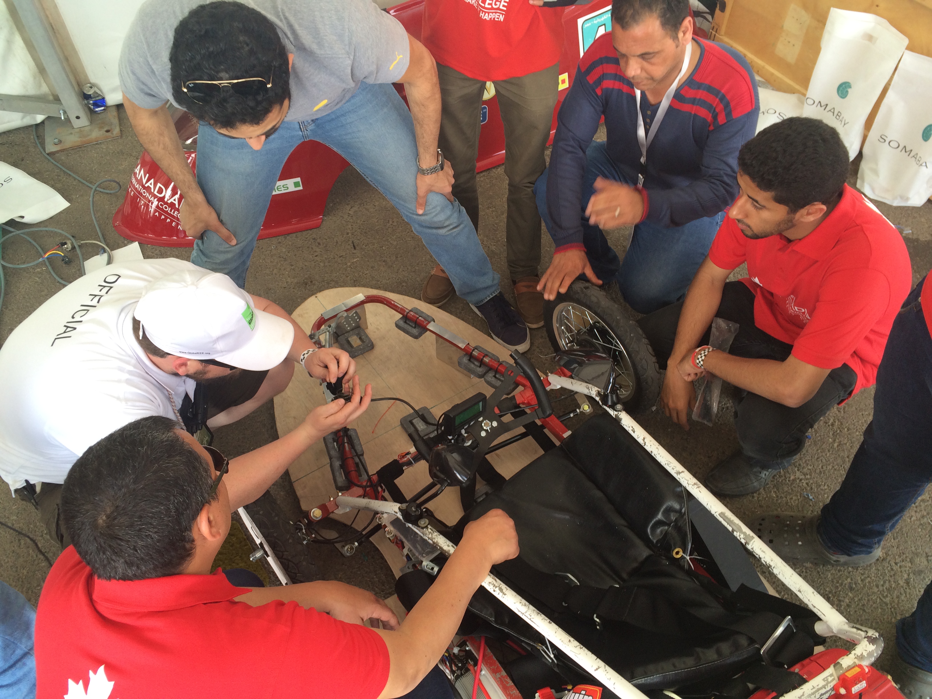 Competitors from the Canadian International College preparing for the race. Photo: Aya Nader