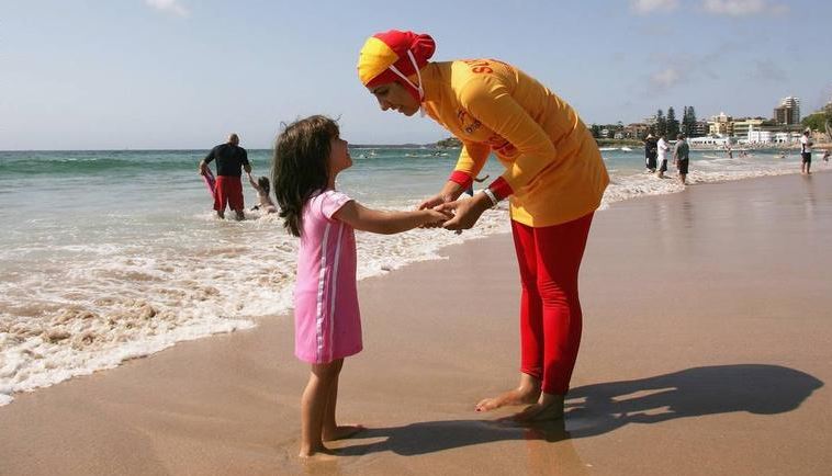 A lifeguard in Australia wearing a 'burkini'