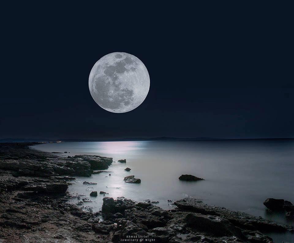 The supermoon as seen from Dahab, Egypt. Photo: Ahmad Shrief