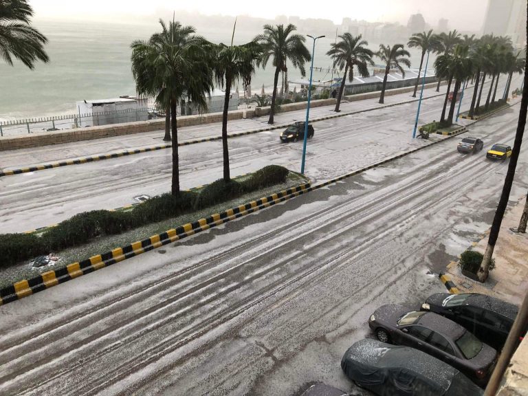 In Photos Rare ‘Snowfall’ in Egypt’s Alexandria Marks End of 2021 Egyptian Streets