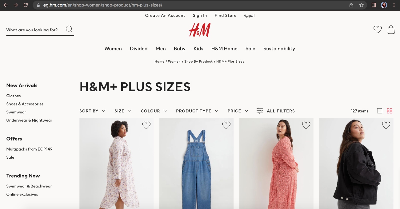 H and m on sale plus size sale