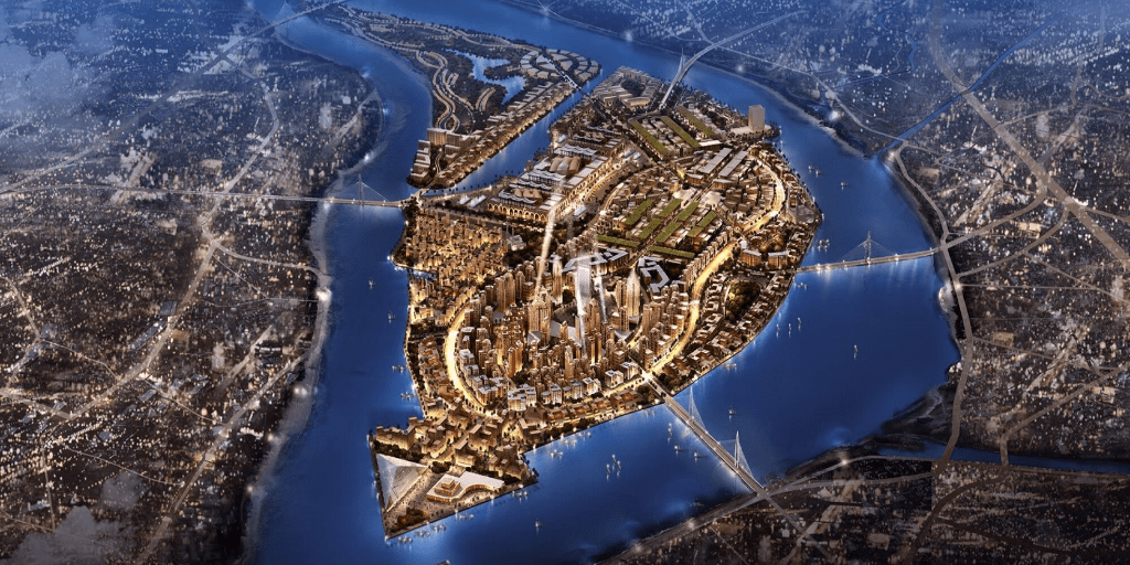 A digital model of Horus City.  Image Credit: BBC