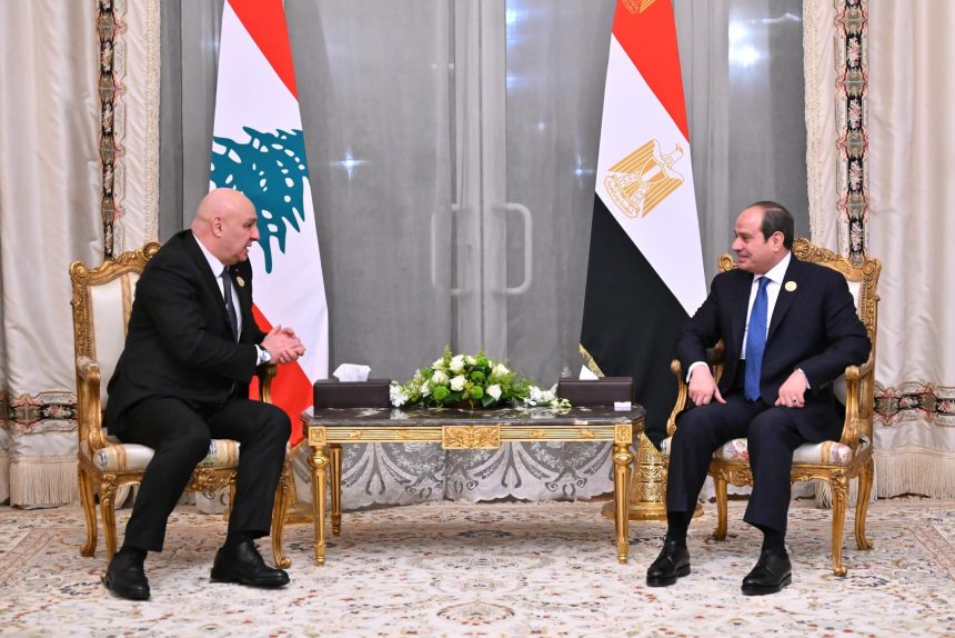 Lebanese President Visits Cairo as El-Sisi Reaffirms Support for Lebanon